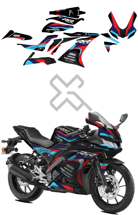 RR Edition Full Body Sticker Compatible with R15S & V3 | Made In Premium Gloss Vinyl With FPF(Fade Protection Film), Water Proof, Precut Sticker, Pack Of 1 Compatible with Both Side